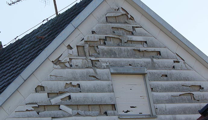 The home was damaged by a hailstorm.