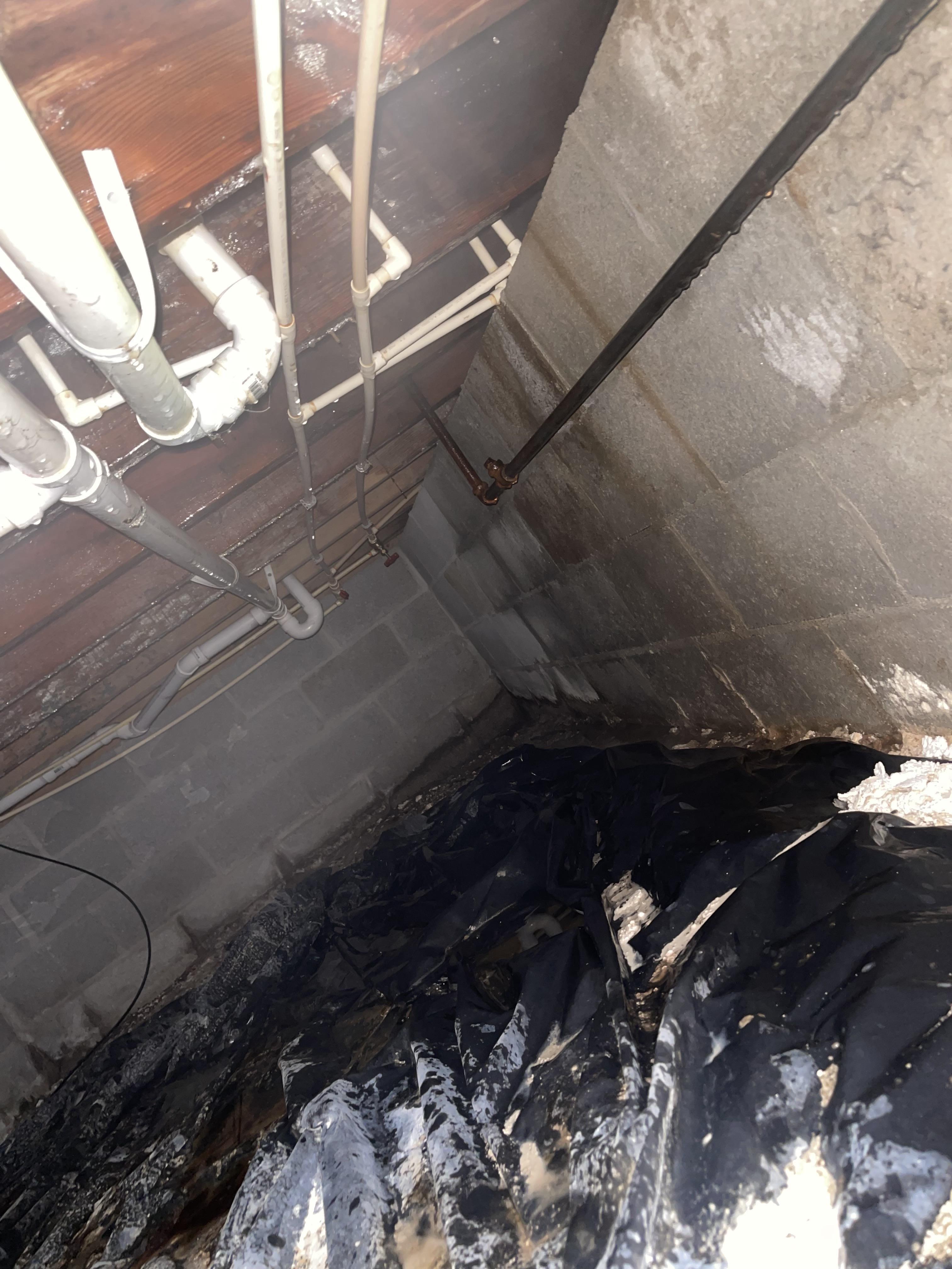 Water in crawlspace from water heater leak